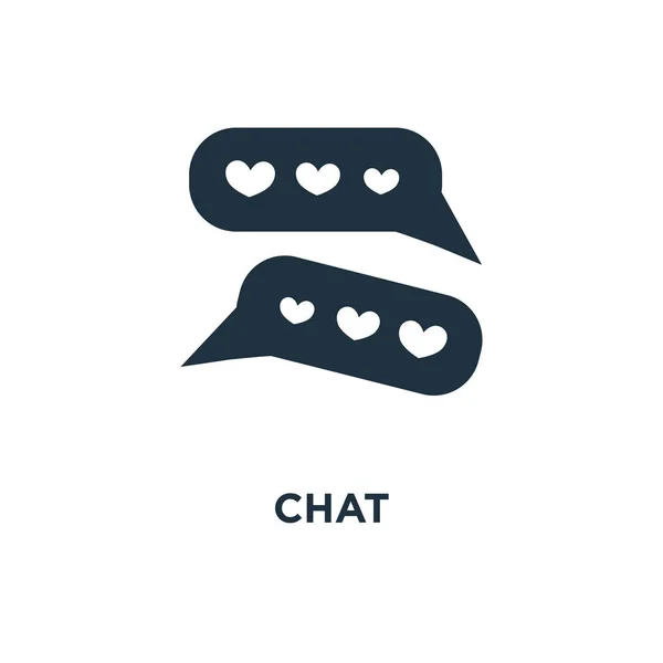 Chat Icon Black Filled Vector Illustration Chat Symbol White Background — Stock Vector