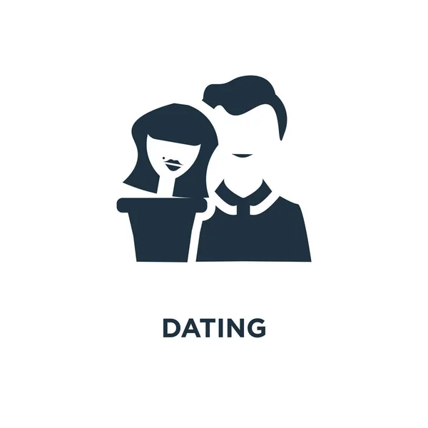 Dating Icon Black Filled Vector Illustration Dating Symbol White Background — Stock Vector