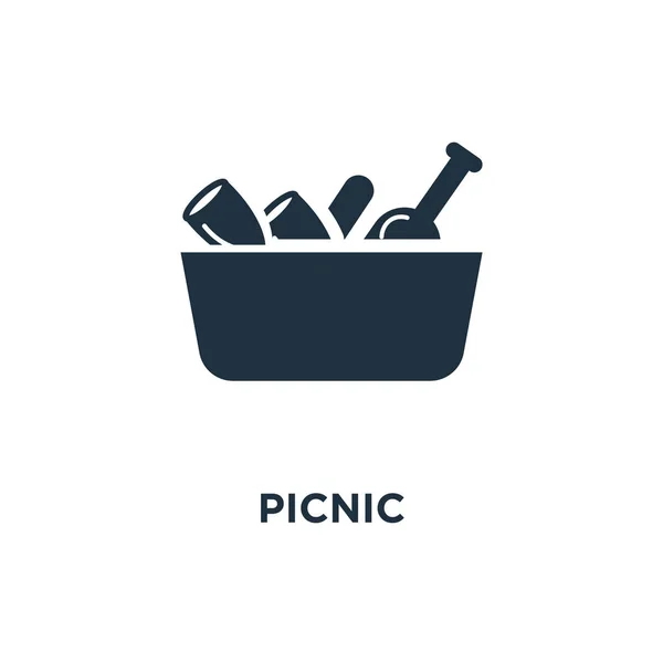 Picnic icon. Black filled vector illustration. Picnic symbol on white background. Can be used in web and mobile.