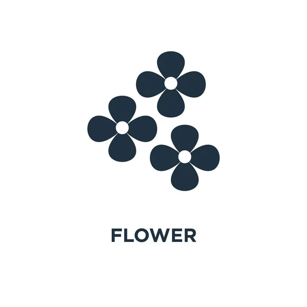 Icono Flor Ilustración Vectorial Negra Símbolo Flor Sobre Fondo Blanco — Vector de stock