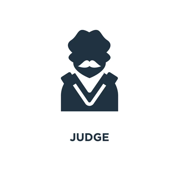 Judge Icon Black Filled Vector Illustration Judge Symbol White Background — Stock Vector