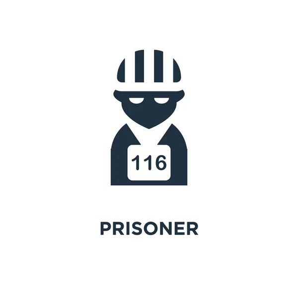 Icône Prisonnier Illustration Vectorielle Remplie Noir Symbole Prisonnier Sur Fond — Image vectorielle