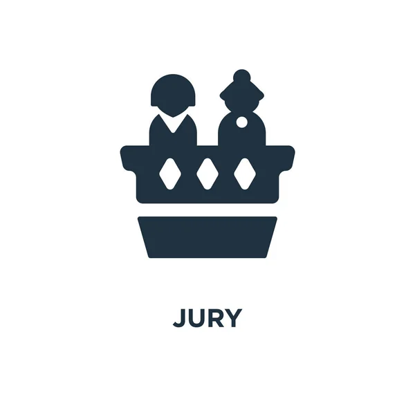 Icône Jury Illustration Vectorielle Remplie Noir Symbole Jury Sur Fond — Image vectorielle
