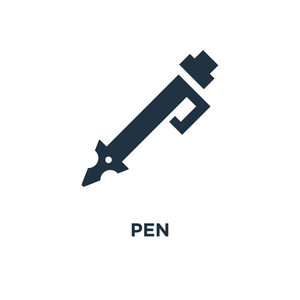 Піктограма Ручки Чорні Заповнені Векторні Ілюстрації Символ Ручки Білому Тлі — стоковий вектор