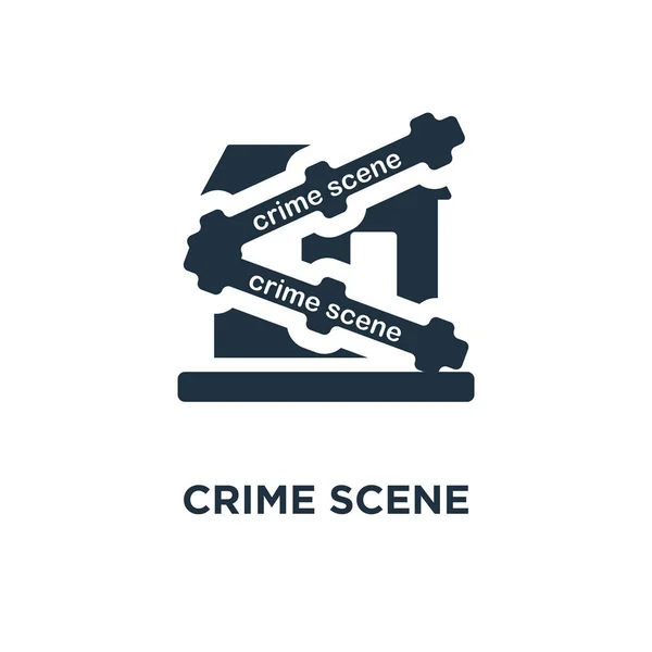 Icône Scène Crime Illustration Vectorielle Remplie Noir Symbole Scène Crime — Image vectorielle