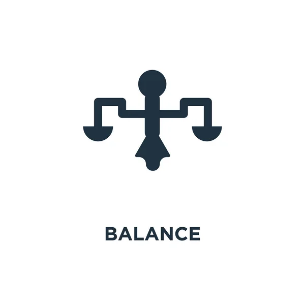 Значок Баланса Черная Заполненная Векторная Иллюстрация Символ Баланса Белом Фоне — стоковый вектор