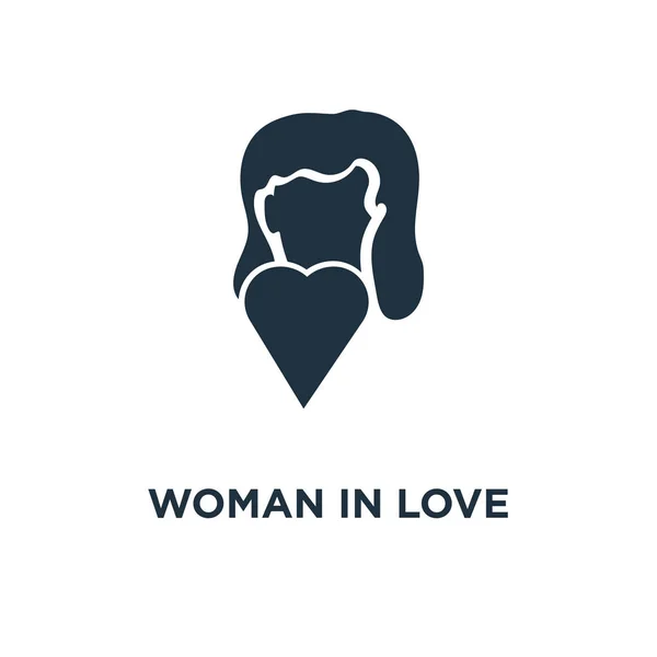 女性の愛のアイコン ブラックは ベクター グラフィックを充填しました 白い背景の上の女性の愛のシンボルです Web およびモバイル使うことが — ストックベクタ