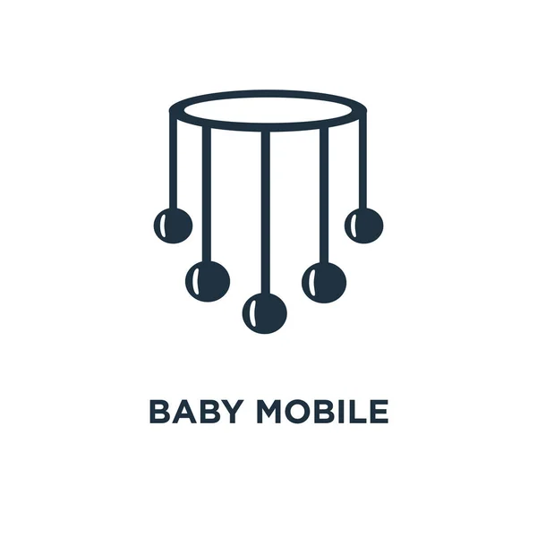 Dziecko Ikona Mobilnych Black Wypełnione Ilustracji Wektorowych Baby Mobilnych Symbol — Wektor stockowy