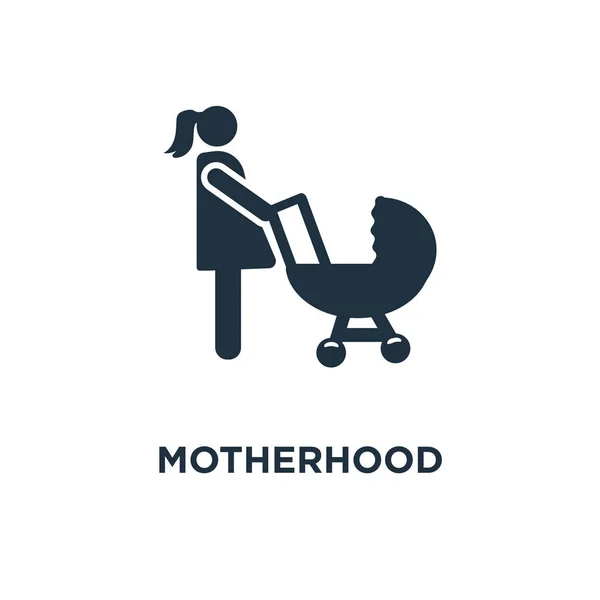 Motherhood Icon Black Filled Vector Illustration Motherhood Symbol White Background — Stock Vector