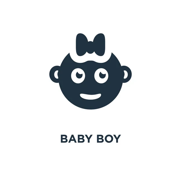 Baby Boy Icon Black Filled Vector Illustration Baby Boy Symbol — Stock Vector