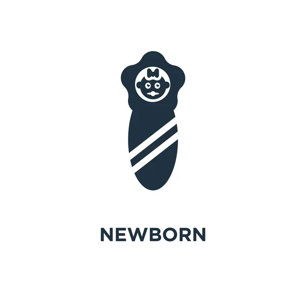 Ikona Noworodka Black Wypełnione Ilustracji Wektorowych Noworodka Symbol Białym Tle — Wektor stockowy