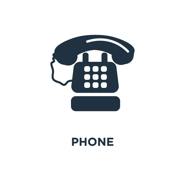 Icona Del Telefono Illustrazione Vettoriale Riempita Nera Simbolo Del Telefono — Vettoriale Stock