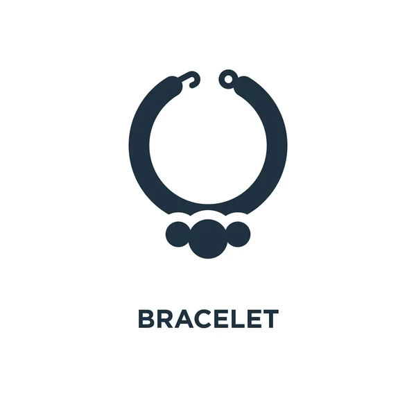 Bracelet Icon Black Filled Vector Illustration Bracelet Symbol White Background — Stock Vector