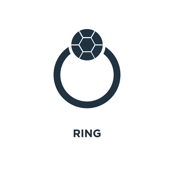 Ring Ikonen Svart Fyllt Vektorillustration Ring Symbol Vit Bakgrund Kan — Stock vektor