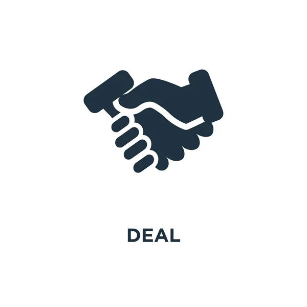 Значок Сделки Черная Заполненная Векторная Иллюстрация Символ Сделки Белом Фоне — стоковый вектор
