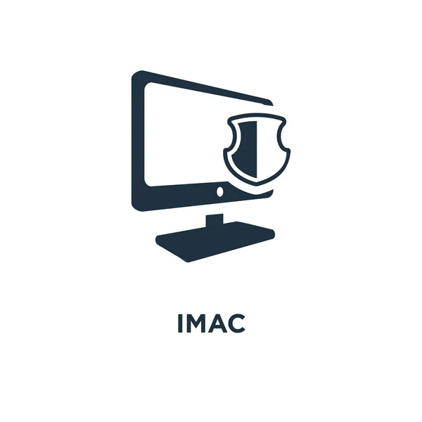 Imac Ikonen Svart Fyllt Vektorillustration Imac Symbol Vit Bakgrund Kan — Stock vektor