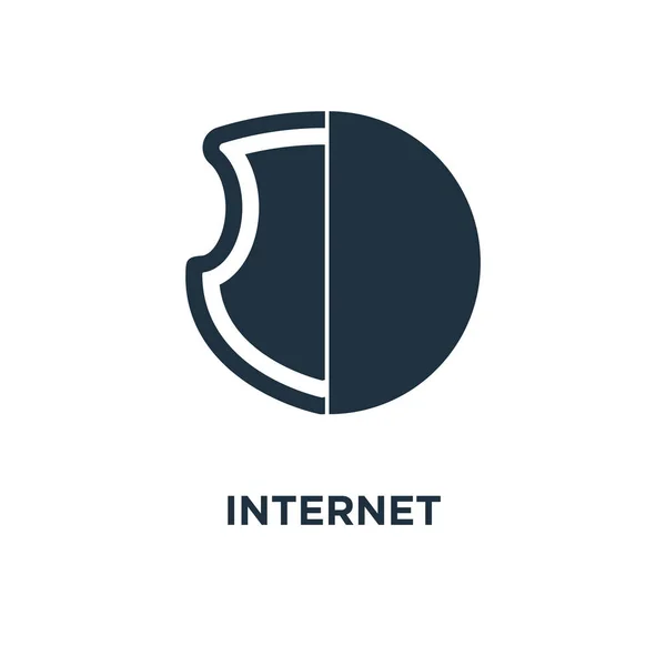 Icono Internet Ilustración Vectorial Negra Símbolo Internet Sobre Fondo Blanco — Vector de stock
