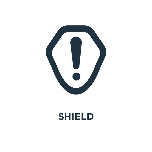 Shield Icon Black Filled Vector Illustration Shield Symbol White Background — Stock Vector