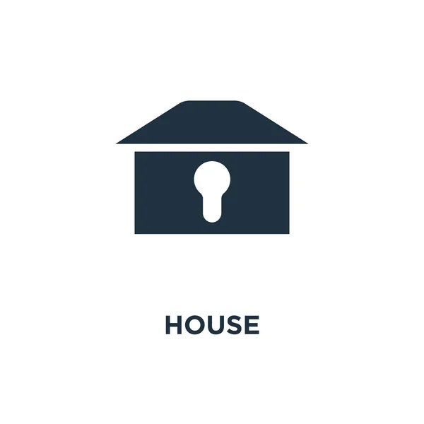 Ícone Casa Ilustração Vetorial Cheia Preto Símbolo Casa Fundo Branco —  Vetores de Stock
