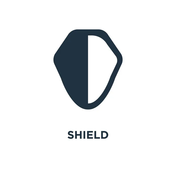 Shield Icon Black Filled Vector Illustration Shield Symbol White Background — Stock Vector