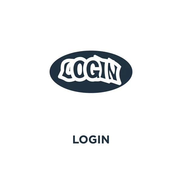 Login Icon Black Filled Vector Illustration Login Symbol White Background — Stock Vector