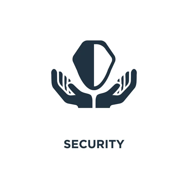 Ícone Segurança Ilustração Vetorial Cheia Preto Símbolo Segurança Fundo Branco — Vetor de Stock