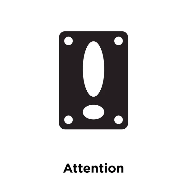 白い背景に 透明な背景に注意看板のロゴのコンセプトに分離された注目アイコン ベクトルいっぱい黒い記号 — ストックベクタ