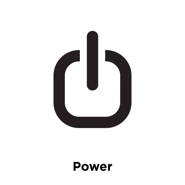 Power Symbol Vektor Isoliert Auf Weißem Hintergrund Logo Konzept Von — Stockvektor