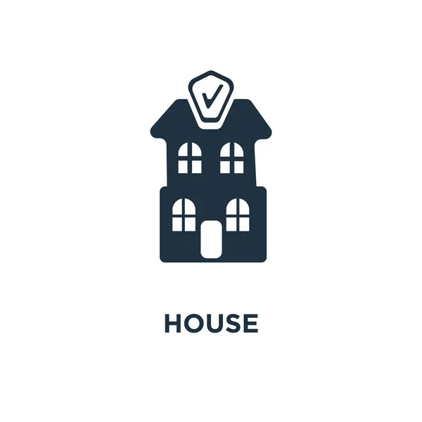 Ícone Casa Ilustração Vetorial Cheia Preto Símbolo Casa Fundo Branco — Vetor de Stock