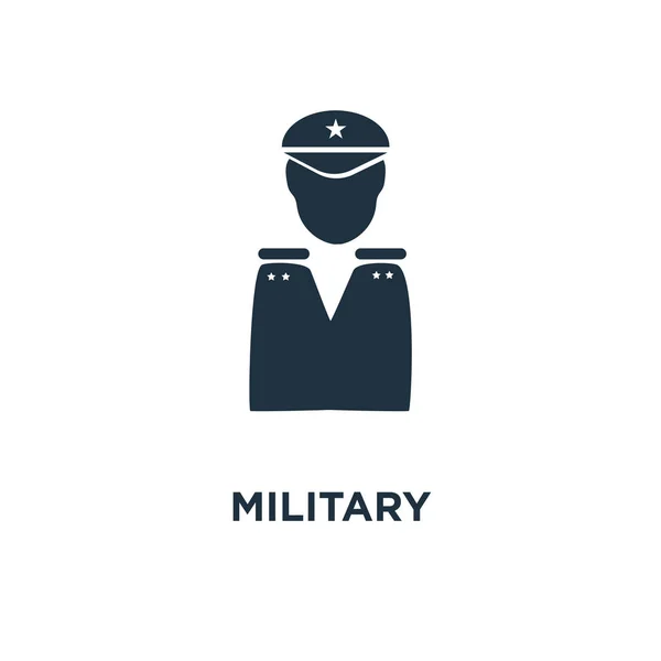Militaire Pictogram Zwarte Gevuld Vectorillustratie Militaire Symbool Witte Achtergrond Kan — Stockvector