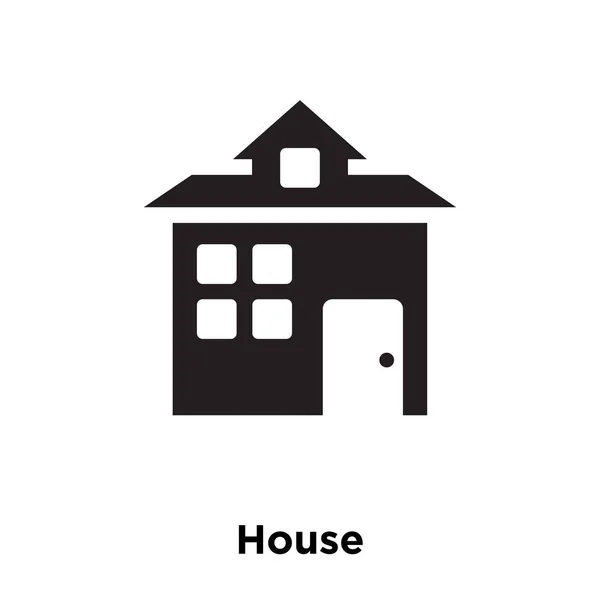 在白色背景上隔离的房子图标向量 标志概念的房子标志在透明背景 充满黑色符号 — 图库矢量图片