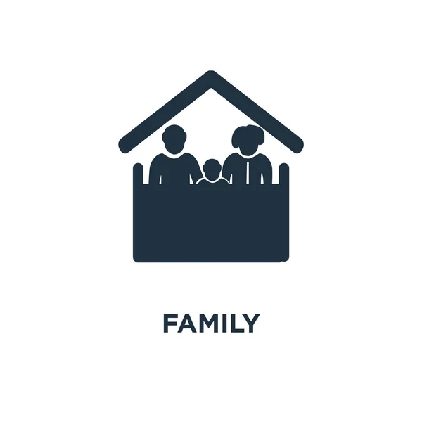 Icoana Familiei Ilustrație Vectorială Umplută Negru Simbolul Familiei Fundal Alb — Vector de stoc