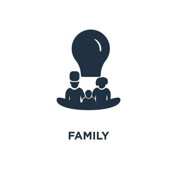 Familiensymbole Schwarz Gefüllte Vektorabbildung Familiensymbol Auf Weißem Hintergrund Web Und — Stockvektor