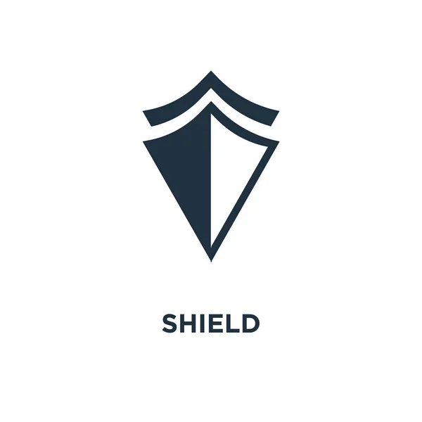 Shield Icon Black Filled Vector Illustration Shield Symbol White Background — Stock Vector
