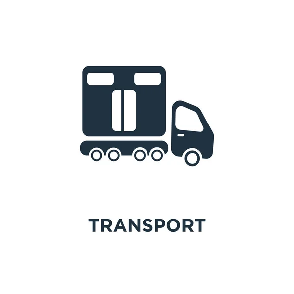Ikona Transportu Black Wypełnione Ilustracji Wektorowych Transportu Symbol Białym Tle — Wektor stockowy