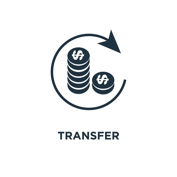 Transfersymbol Schwarz Gefüllte Vektorabbildung Transfersymbol Auf Weißem Hintergrund Web Und — Stockvektor