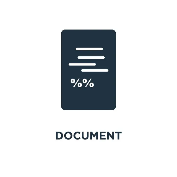 Εικονίδιο Εγγράφου Μαύρη Γεμάτη Διανυσματική Απεικόνιση Σύμβολο Εγγράφου Λευκό Φόντο — Διανυσματικό Αρχείο