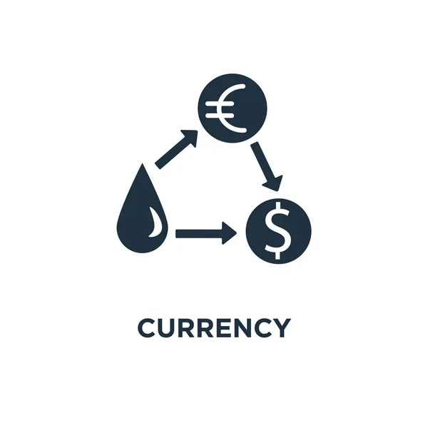Значок Валюты Черная Заполненная Векторная Иллюстрация Символ Валюты Белом Фоне — стоковый вектор