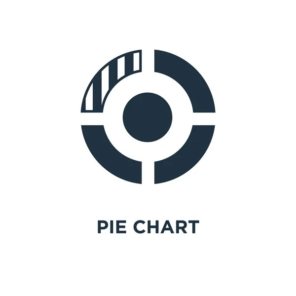 Het Pictogram Van Het Cirkeldiagram Zwarte Gevuld Vectorillustratie Cirkeldiagram Symbool — Stockvector