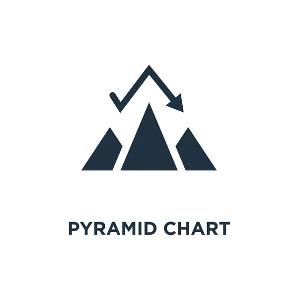 Ícone Gráfico Pirâmide Ilustração Vetorial Cheia Preto Símbolo Gráfico Pirâmide — Vetor de Stock