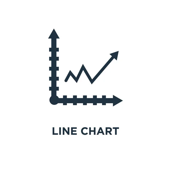 Line chart icon. Black filled vector illustration. Line chart symbol on white background. Can be used in web and mobile.