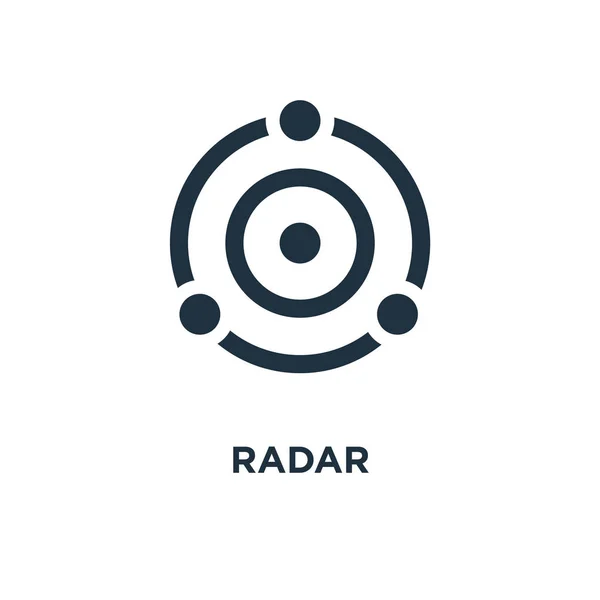 Icono Radar Ilustración Vectorial Negra Símbolo Radar Sobre Fondo Blanco — Vector de stock