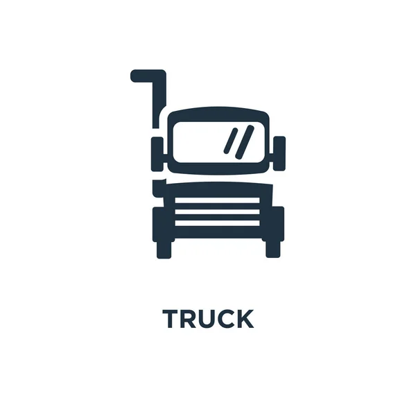 Truck Icon Black Filled Vector Illustration Truck Symbol White Background — Stock Vector