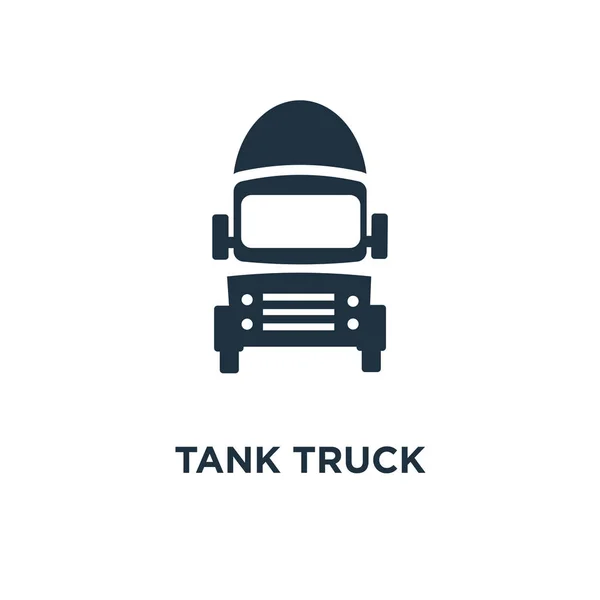 Ícone Camião Tanque Ilustração Vetorial Cheia Preto Tanque Símbolo Caminhão —  Vetores de Stock