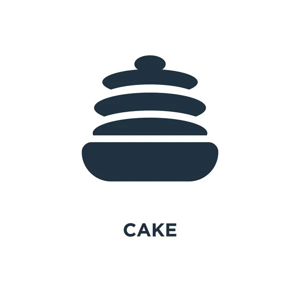 Cake Icon Black Filled Vector Illustration Cake Symbol White Background — Stock Vector