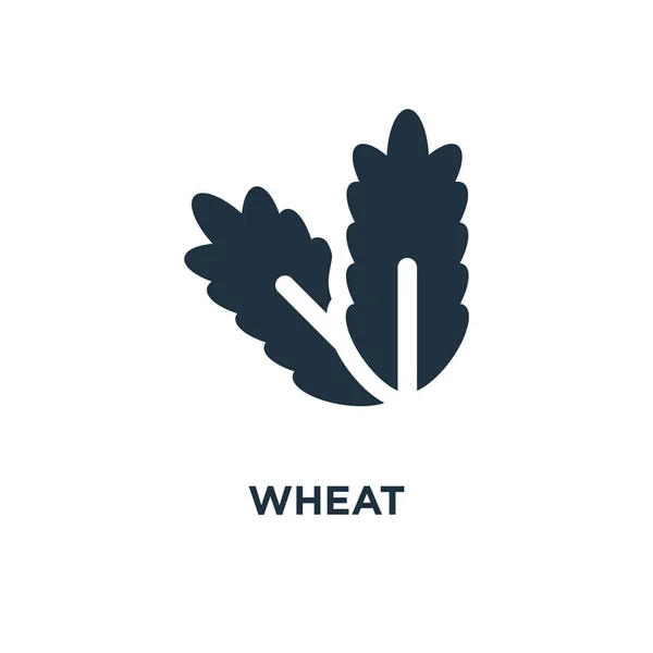 Значок Пшеницы Черная Заполненная Векторная Иллюстрация Пшеничный Символ Белом Фоне — стоковый вектор