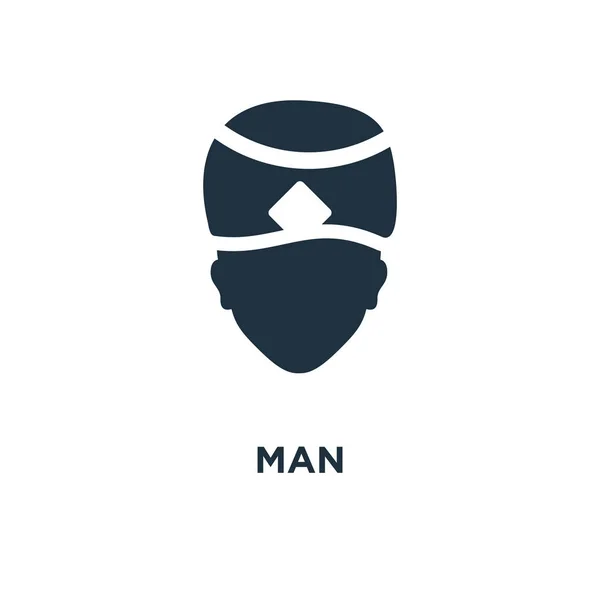Człowiek Ikona Black Wypełnione Ilustracji Wektorowych Symbol Mężczyzna Białym Tle — Wektor stockowy
