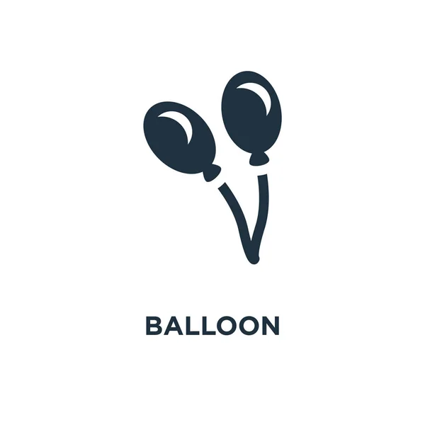 Ballon Pictogram Zwarte Gevuld Vectorillustratie Ballon Symbool Witte Achtergrond Kan — Stockvector