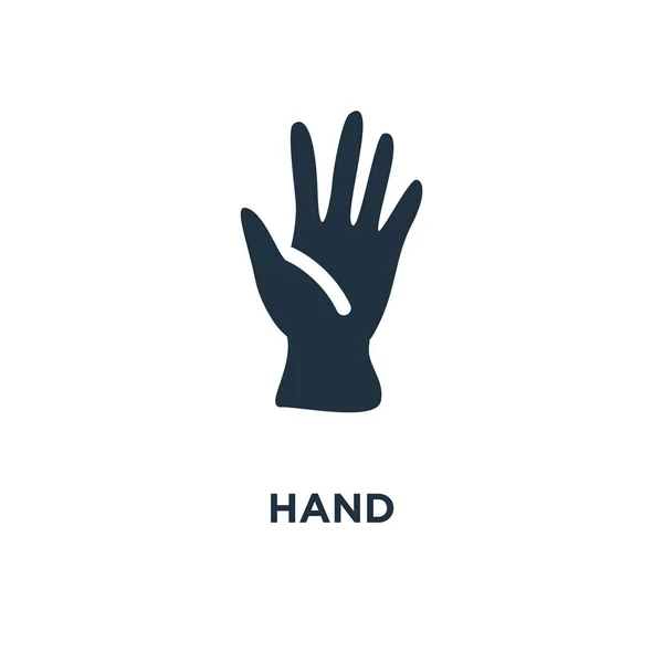 Значок Руки Черная Заполненная Векторная Иллюстрация Символ Руки Белом Фоне — стоковый вектор