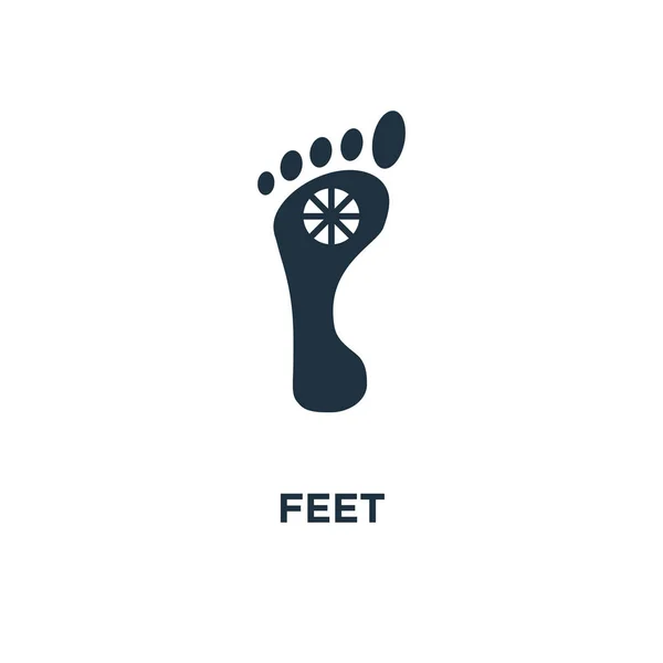 Fußsymbole Schwarz Gefüllte Vektorabbildung Füße Symbol Auf Weißem Hintergrund Web — Stockvektor
